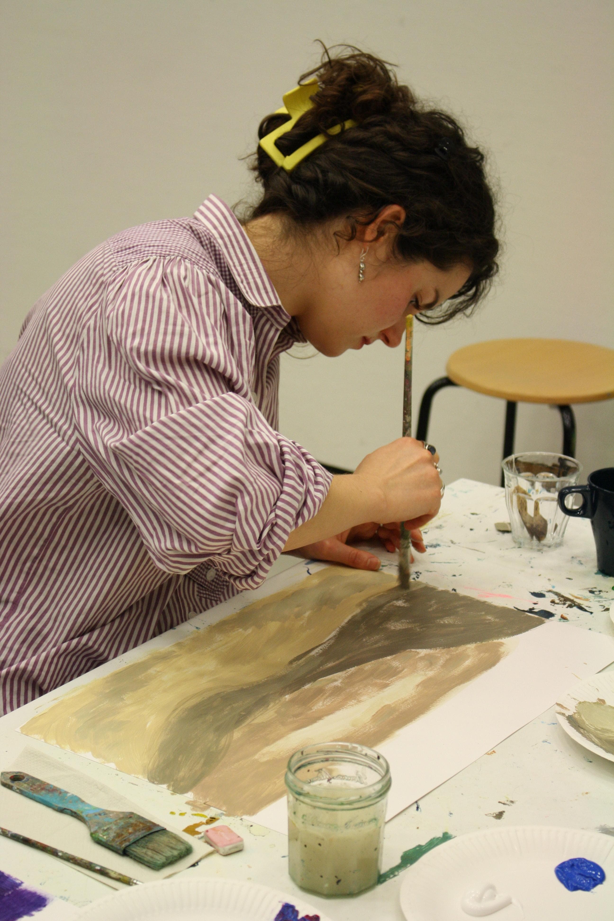 Rouwnetwerk Jong in Van Gogh Museum tijdens de schilderworkshop en mindfulsessie